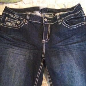 Dark blue boot cut jeans